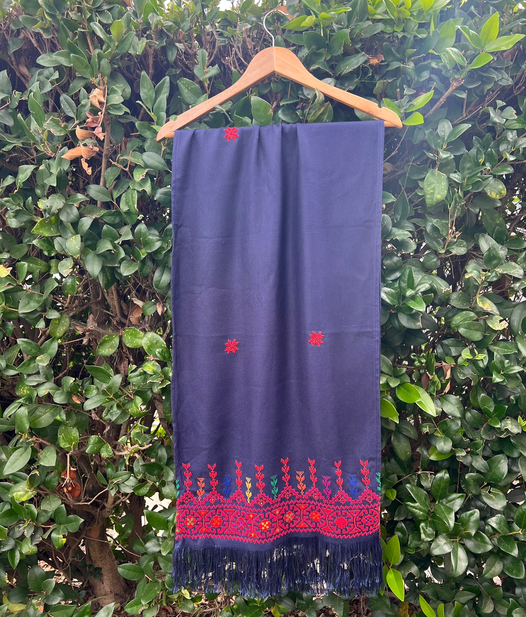 COMPLETE: Raffle Item: Blue Palestinian Embroidery Shawl